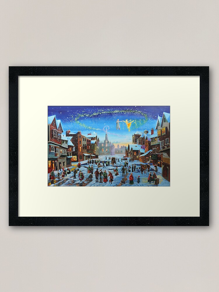 Alternate view of A Christmas Carol Scrooge and the ghost of Christmas past Framed Art Print