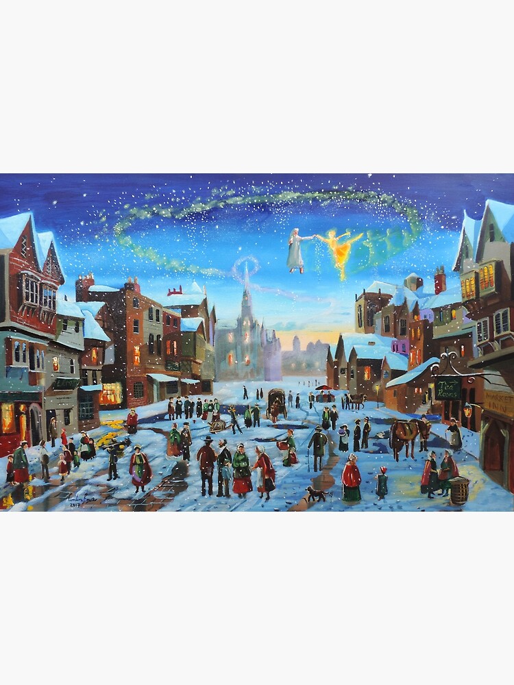 Artwork view, A Christmas Carol Scrooge and the ghost of Christmas past designed and sold by GORDON BRUCE ART