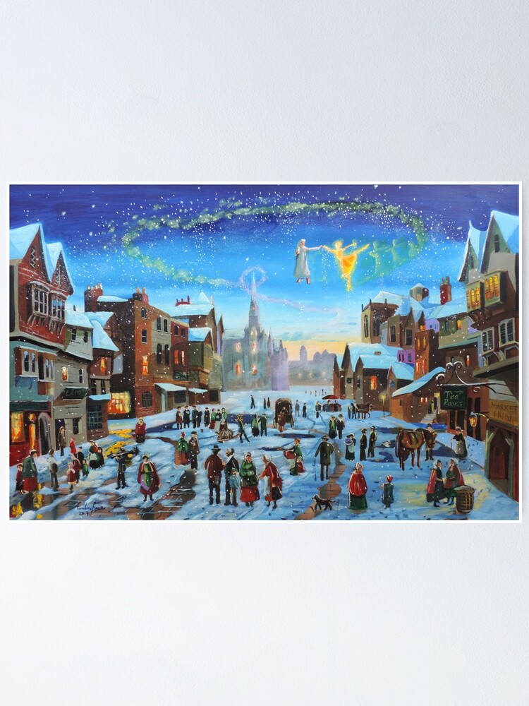 Thumbnail 2 of 3, Poster, A Christmas Carol Scrooge and the ghost of Christmas past designed and sold by GORDON BRUCE ART.
