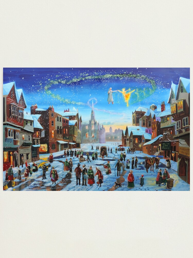 Alternate view of A Christmas Carol Scrooge and the ghost of Christmas past Photographic Print