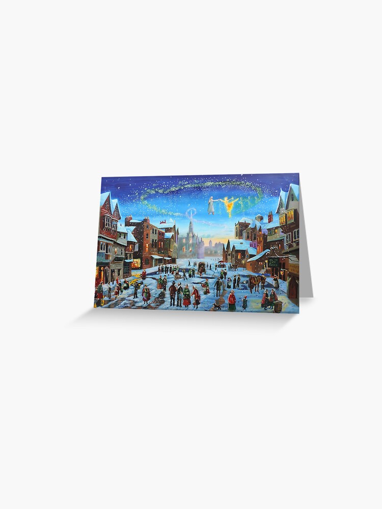 Thumbnail 1 of 2, Greeting Card, A Christmas Carol Scrooge and the ghost of Christmas past designed and sold by GORDON BRUCE ART.