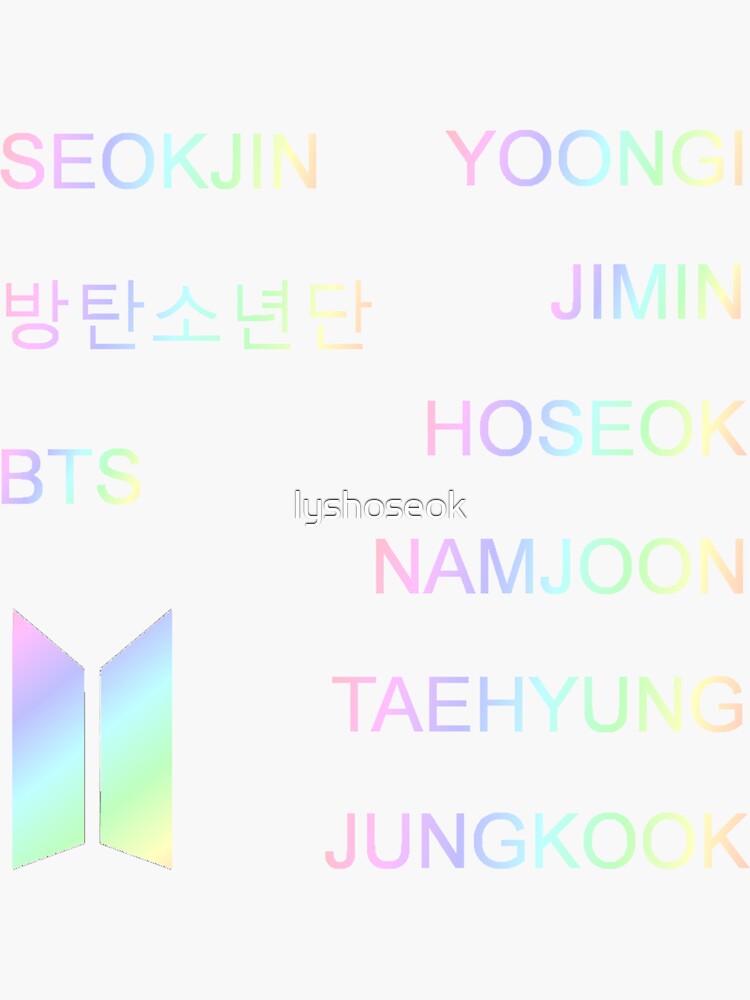 bts name pack sticker by lyshoseok redbubble