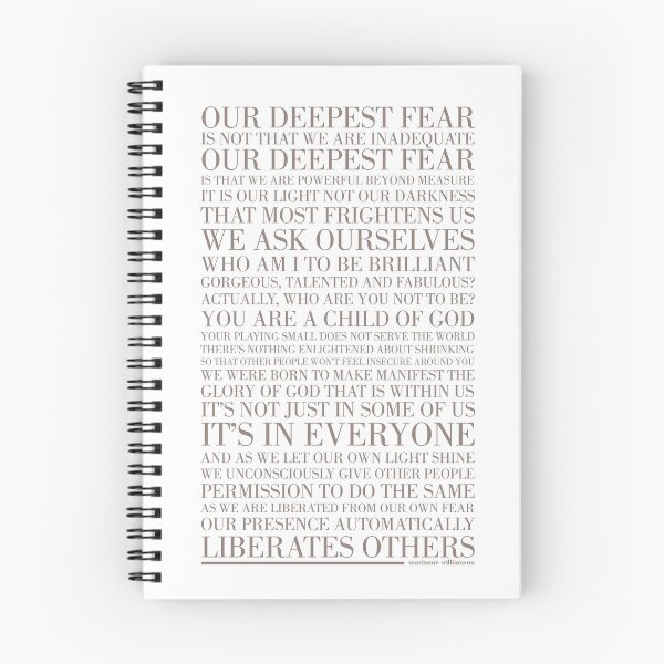 Item preview, Our deepest fear by Marianne Williamson (Warm Grey) designed and sold by TypographyTales.