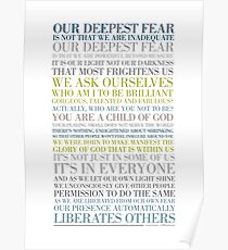 Unsere tiefste Angst von Marianne Williamson (mehrfarbig) Poster