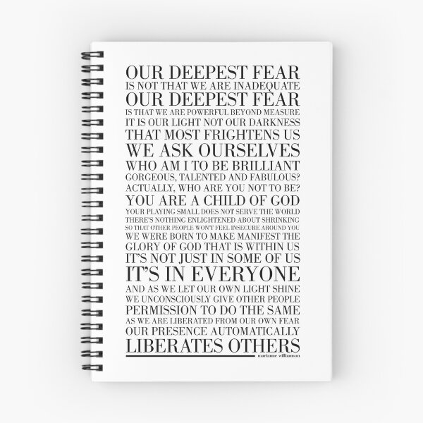 Item preview, Our deepest fear by Marianne Williamson (Black) designed and sold by TypographyTales.