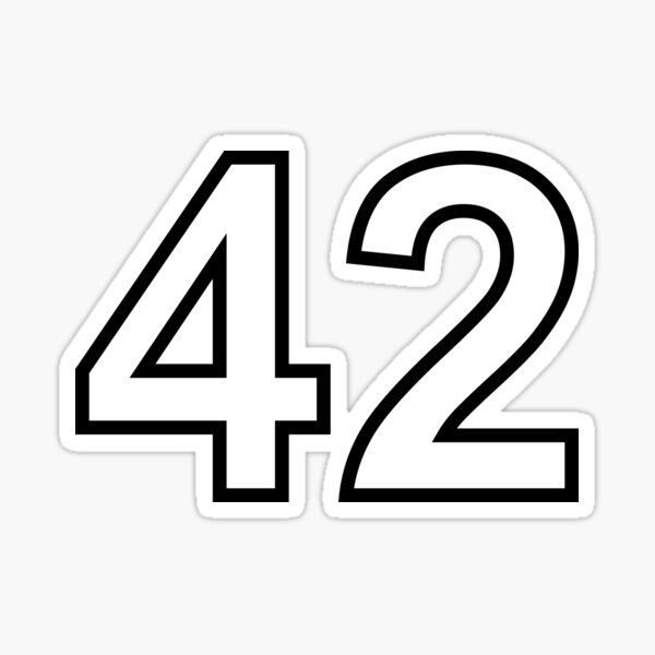 Number 42 Sticker By Carlotoffolo Redbubble