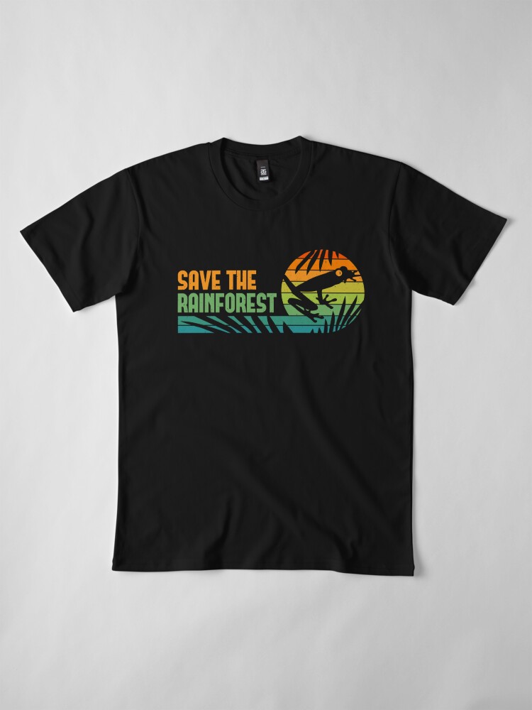 Alternate view of Save the Rainforest - Retro Tree Frog Premium T-Shirt