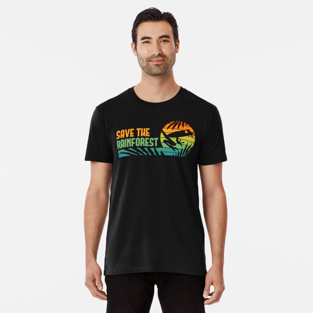 Save the Rainforest - Retro Tree Frog Premium T-Shirt