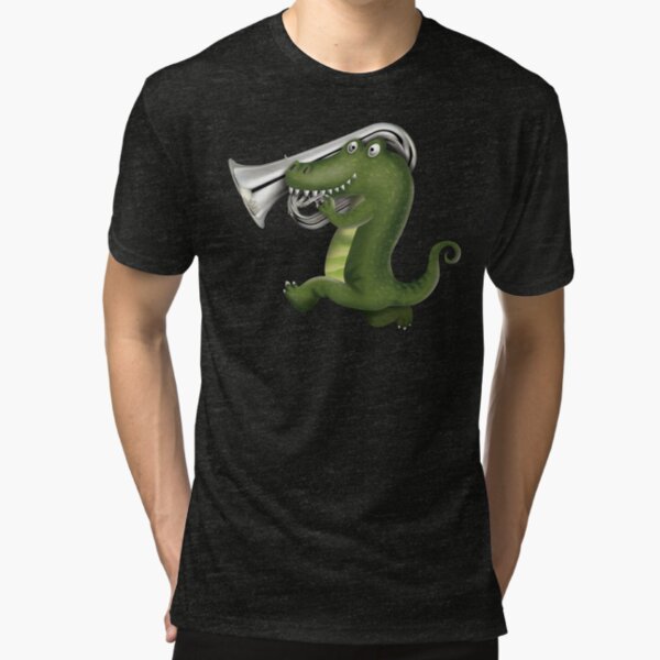 Crocodile Marching Band Contrabass Player Tri-blend T-Shirt