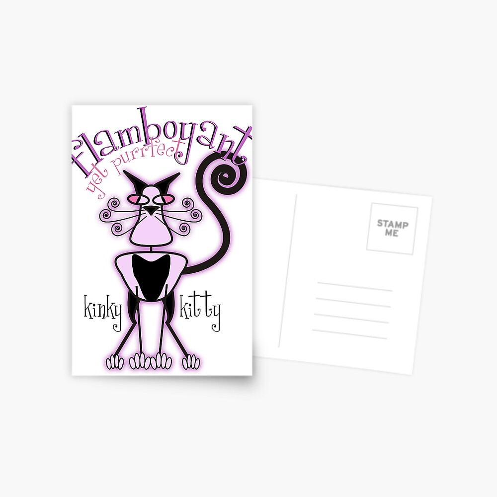 KINKY KITTY - Flamboyant Kitty Postcard