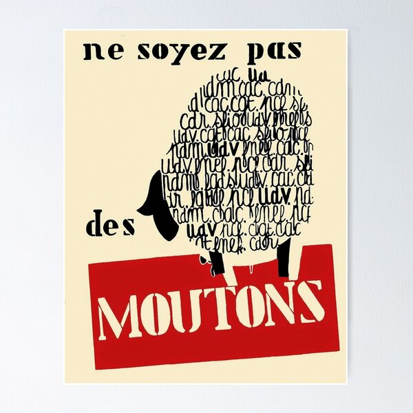 Item preview, poster-mai68-not-be-not-the-sheep designed and sold by YaelleDark.