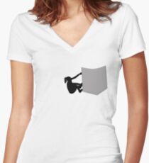 Klettern und Bouldern an einer Tasche Shirt mit V-Ausschnitt