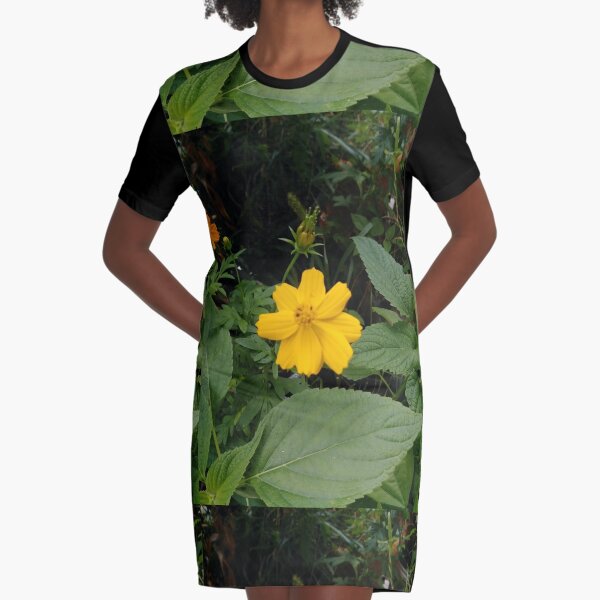 #flower, #nature, #garden, #summer, leaf, field, petal, outdoors, growth, perennial Graphic T-Shirt Dress