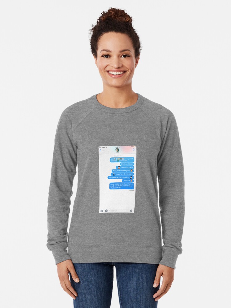 To All The Boys I Ve Loved Before Text Emoji Lightweight Sweatshirt By Girlmeetsdesign Redbubble