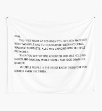 Anonymous Letter to Sammi Wall Tapestry