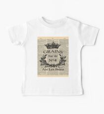 dictionary print rustikalen bauernhaus schäbigen französischen land weizen kranz Baby T-Shirt