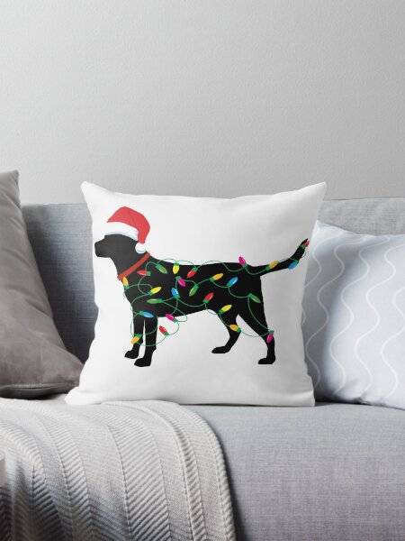 Black Lab Christmas Pillows Cushions for Sale Redbubble