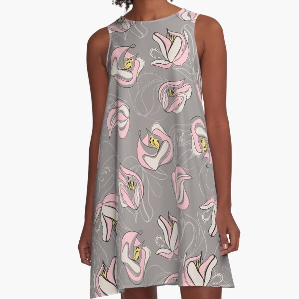Abstract Floral A-Line Dress