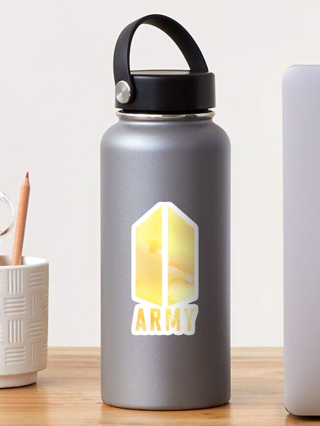 Yellow Bts Army Logo Sticker Sticker By Manzae Redbubble