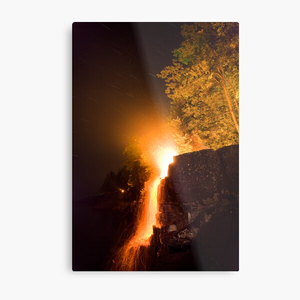 Waterfalls on Fire Metal Print