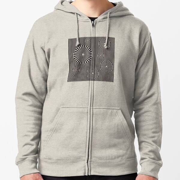 MOVING CIRCLES (BLACK) Sudadera con capucha y cremallera