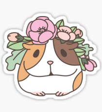 Flowers and Guinea pig pattern, spring floral Pattern Sticker