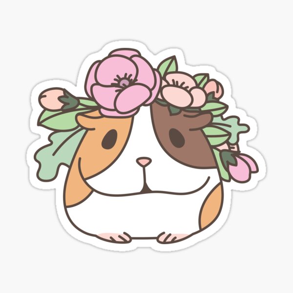 Item preview, Flowers and Guinea pig pattern, spring floral Pattern  designed and sold by Miri-Noristudio.