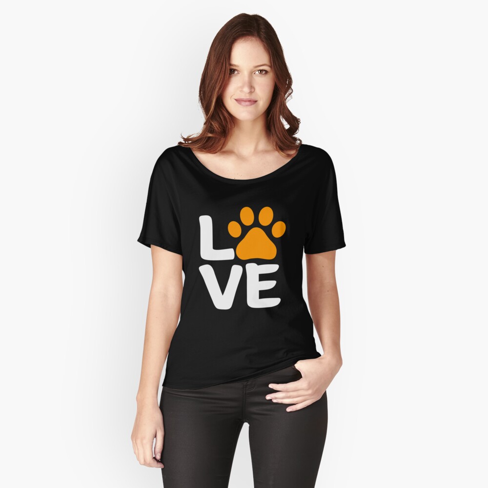 Love Paw Halloween Design for Dog Lovers Relaxed Fit T-Shirt