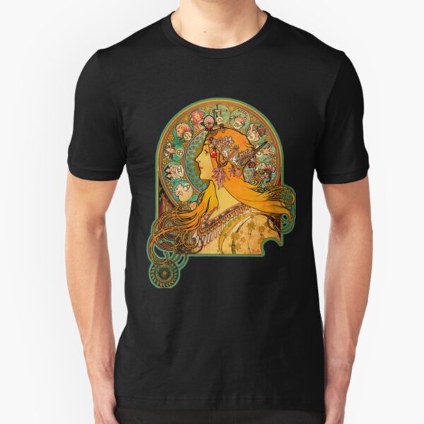 HD Zodiac, (1896) - Alphonse Mucha Slim Fit T-Shirt