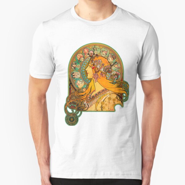 HD Zodiac, (1896) - Alphonse Mucha Slim Fit T-Shirt