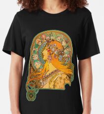 HD Zodiac, (1896) - Alphonse Mucha Slim Fit T-Shirt