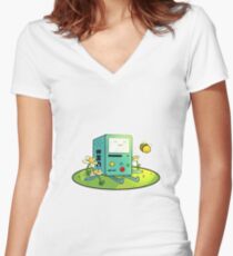 Time Adventure Women's Fitted V-Neck T-Shirt