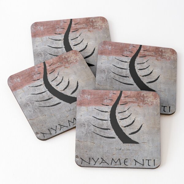 Nyame Nti Adinkra Symbol Coasters (Set of 4)