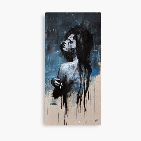Vista previa del artículo con la obra «CHICA QUE FUMA BLUES», diseñado y vendido por GRAFFMATT.