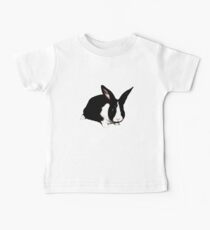 BUNNY BLACK WHITE RABBIT Baby Tee