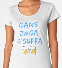Oans zwoa gsuffa with beer measure Women's Premium T-Shirt