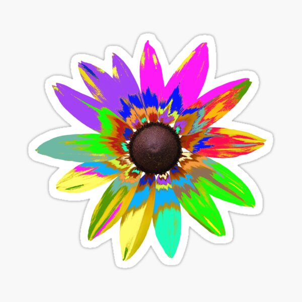 wunderschöne bunte Blume, Regenbogen, Blüte, Natur Sticker