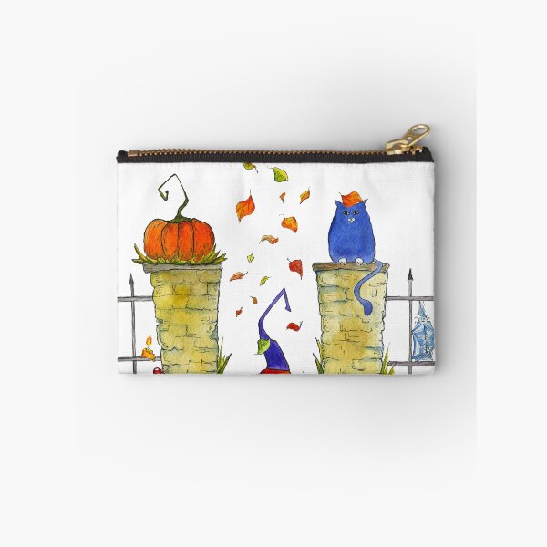 Item preview, Watercolor illustration. Halloween. Witch's hat, pumpkin, big cat, autumn/fall leaves designed and sold by rusmashart.