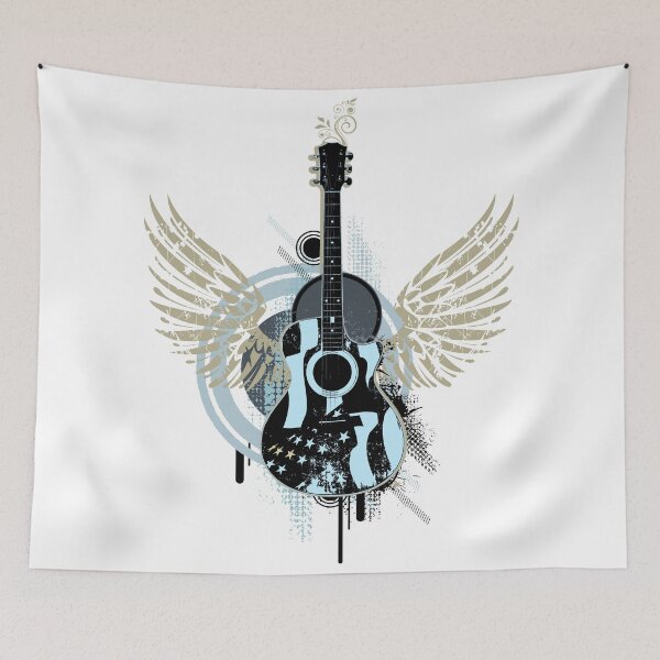 Item preview, Guitar music wing graffiti dancing designed and sold by Helen-Storm.