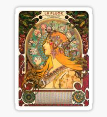 HD. Zodiac (Second version), by Alphonse Mucha (1896) HIGH DEFINITION Sticker