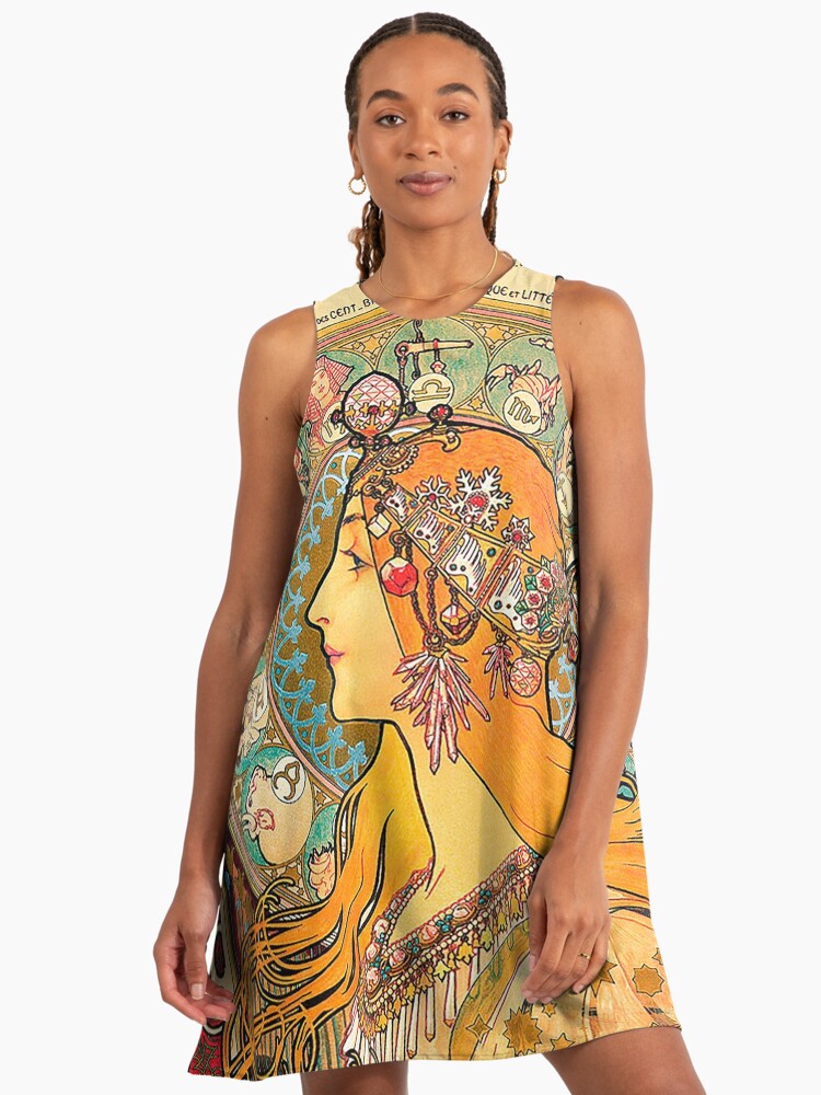 HD. Zodiac (Original version), by Alphonse Mucha (1896) ORIGINAL COLORS" A-Line Dress for Sale by mindthecherry | Redbubble HD. Zodiac (Original version), by Alphonse Mucha (1896) ORIGINAL COLORS" A-Line Dress for Sale by mindthecherry | Redbubble