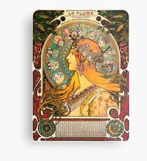 HD. Zodiac (Second version), by Alphonse Mucha (1896) HIGH DEFINITION Metal Print