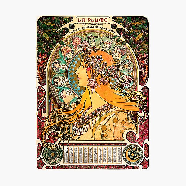 HD. Zodiac (Second version), by Alphonse Mucha (1896) HIGH DEFINITION Photographic Print