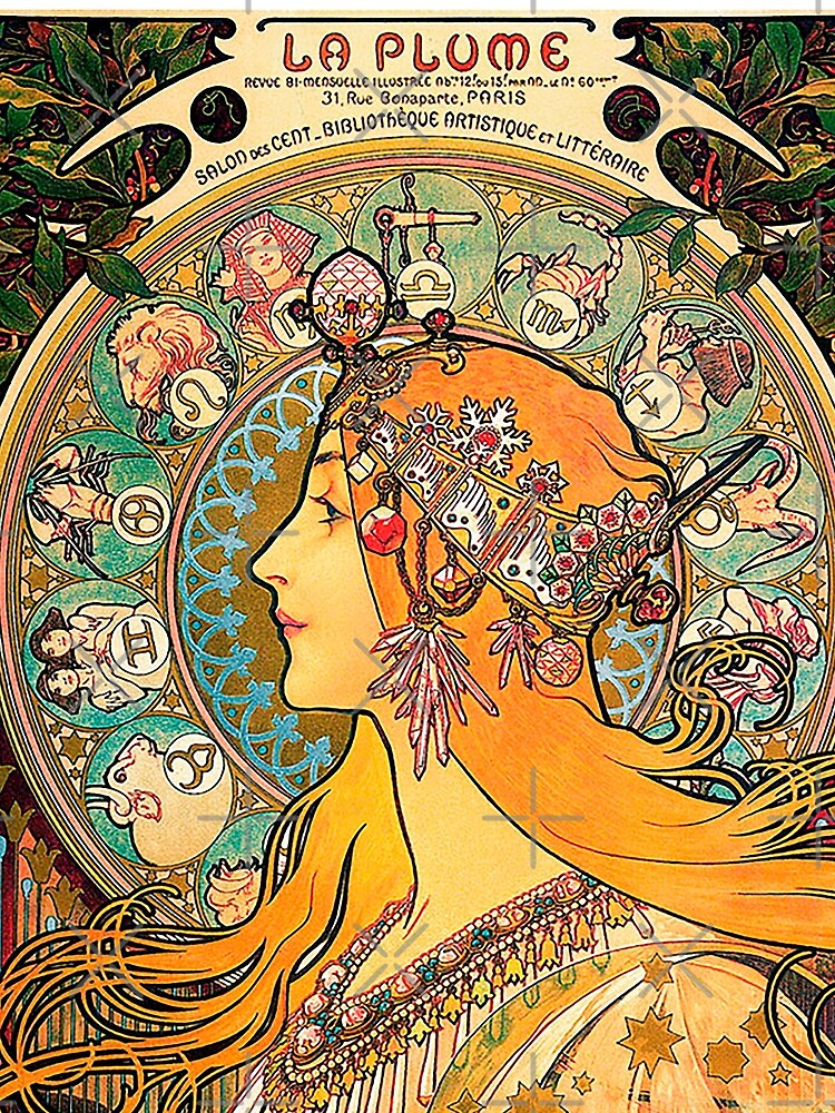 HD. Zodiac (Second version), by Alphonse Mucha (1896) HIGH DEFINITION by mindthecherry