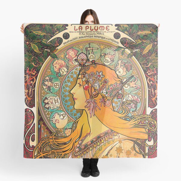 HD. Zodiac (Second version), by Alphonse Mucha (1896) HIGH DEFINITION Scarf