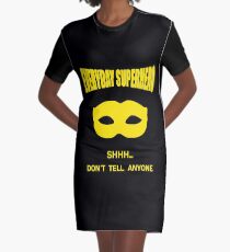 Everyday Superhero - Black And Yellow Graphic T-Shirt Dress