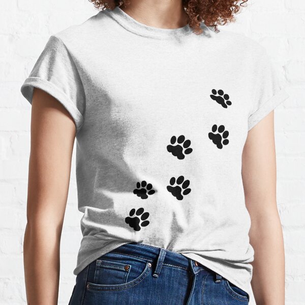Cat tracks, animal tracks, paw, cat paw, animal step, cute paw, cat, cats, cat step Classic T-Shirt