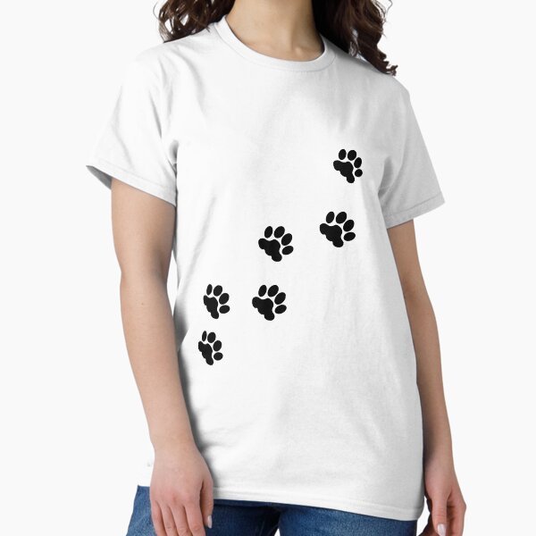 Cat tracks, animal tracks, paw, cat paw, animal step, cute paw, cat, cats, cat step Classic T-Shirt