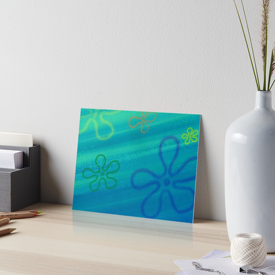 "Spongebob flower sky" Art Board Print for Sale by dillpicklechips ...