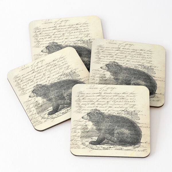 Item preview, dark academia rustic cabin woodland animal mountain forest grizzly bear designed and sold by LEILA ART SPACE.